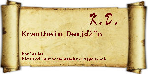 Krautheim Demjén névjegykártya